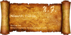 Németh Fülöp névjegykártya